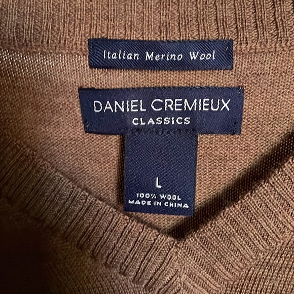 Daniel Cremieux Classics, Size L Pullover - Italian Merino Wool, Brown - Picture 3 of 9